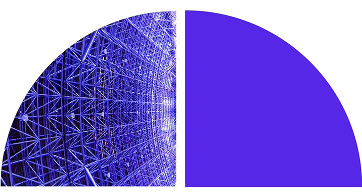 An intricate dome-like pattern of violet and white lines.