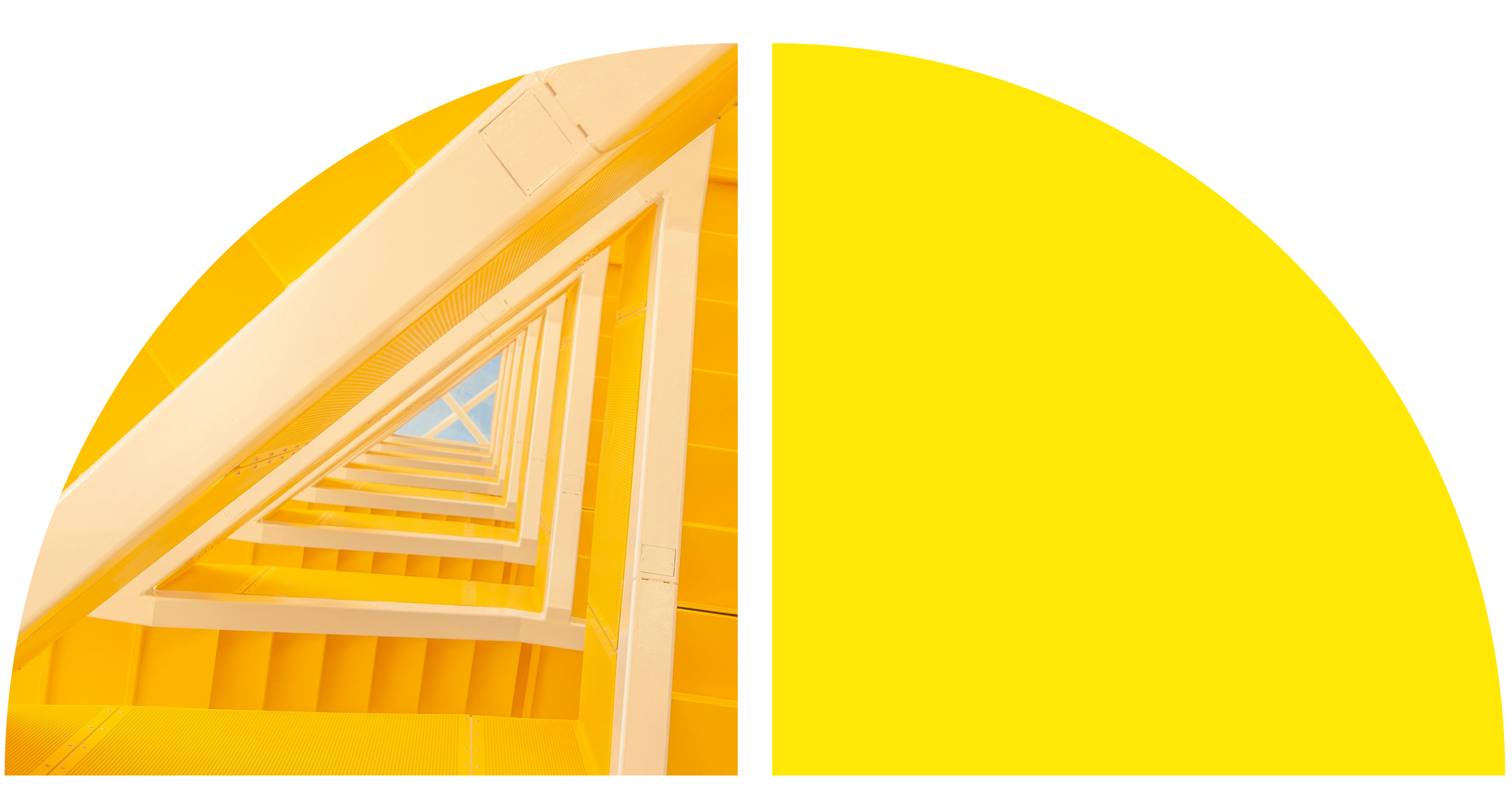 A yellow staircase.